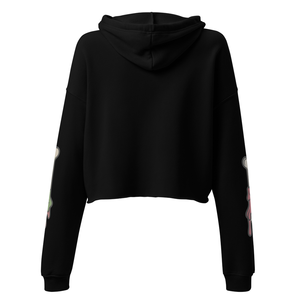 Dripping Eye Heart Brain Crop Hoodie
