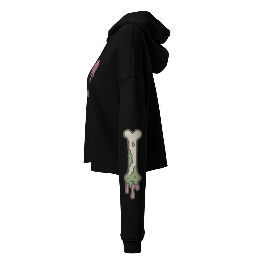 Dripping Eye Heart Brain Crop Hoodie