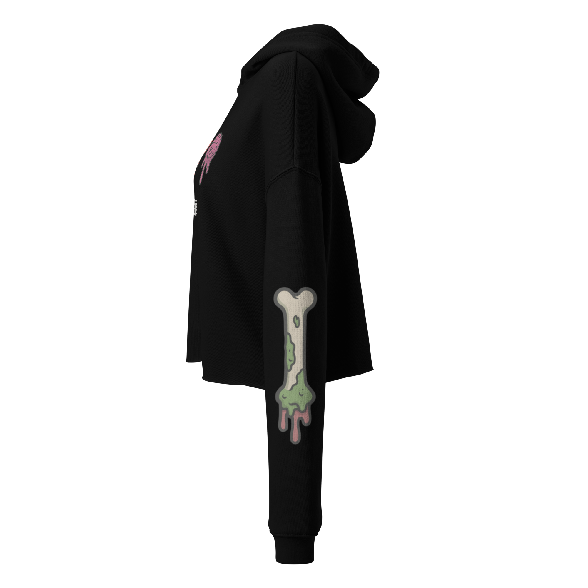 Dripping Eye Heart Brain Crop Hoodie